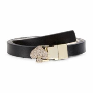 Kate Spade Black Belt with Gold Spade Buckle